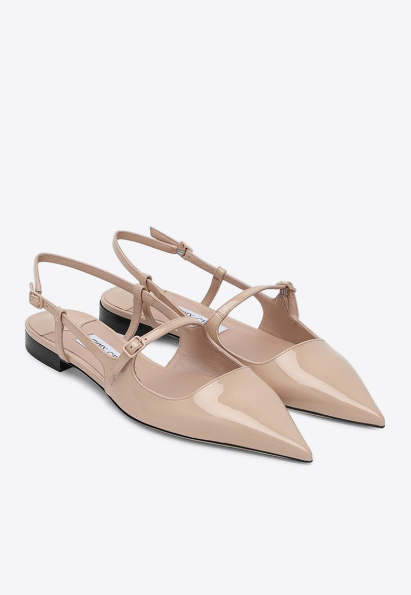 Jimmy Choo Didi Patent Leather Slingback Flats Nude DIDIFLATPAT/Q_JIMCH-MA