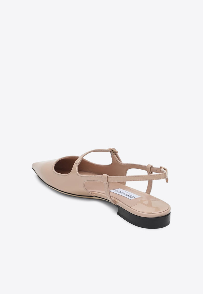 Jimmy Choo Didi Patent Leather Slingback Flats Nude DIDIFLATPAT/Q_JIMCH-MA