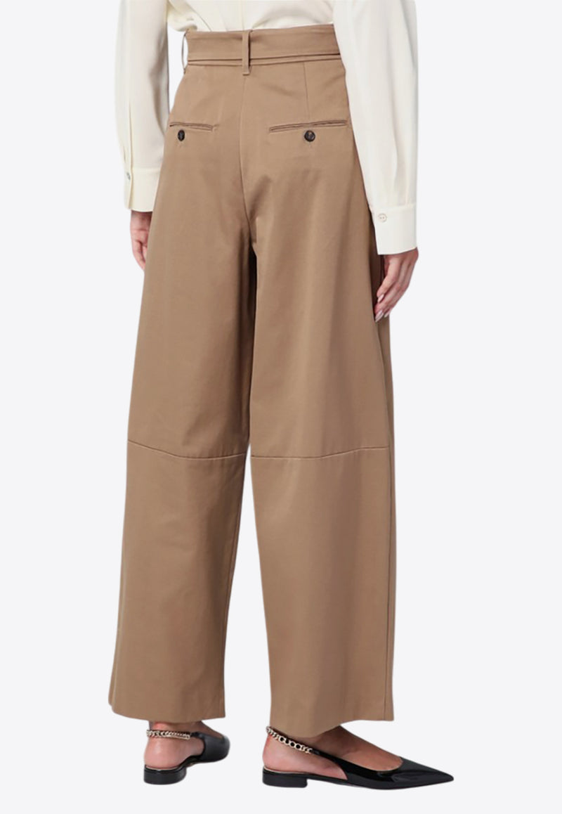 S Max Mara Dina Belted Wide-Leg Pants Beige DINACO/P_MAXS-002