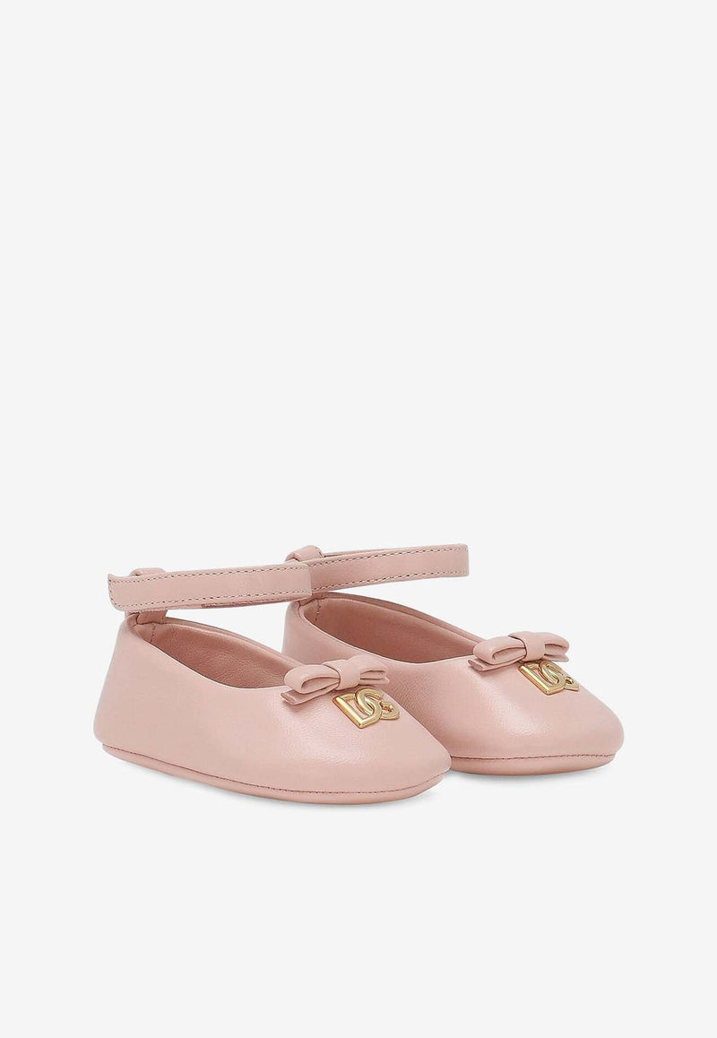 Dolce 
Gabbana Kids Baby Girls Nappa Leather Ballet Flats DK0065 AB793 80400 Pink