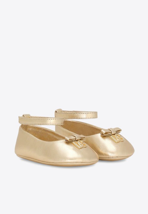 Dolce 
Gabbana Kids Baby Girls Nappa Leather Ballet Flats DK0065 AJ133 87601 Gold