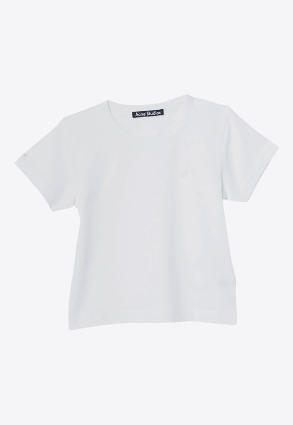 Acne Studios Kids Girls Face Patch T-shirt White DL0037CO/P_ACNE-183