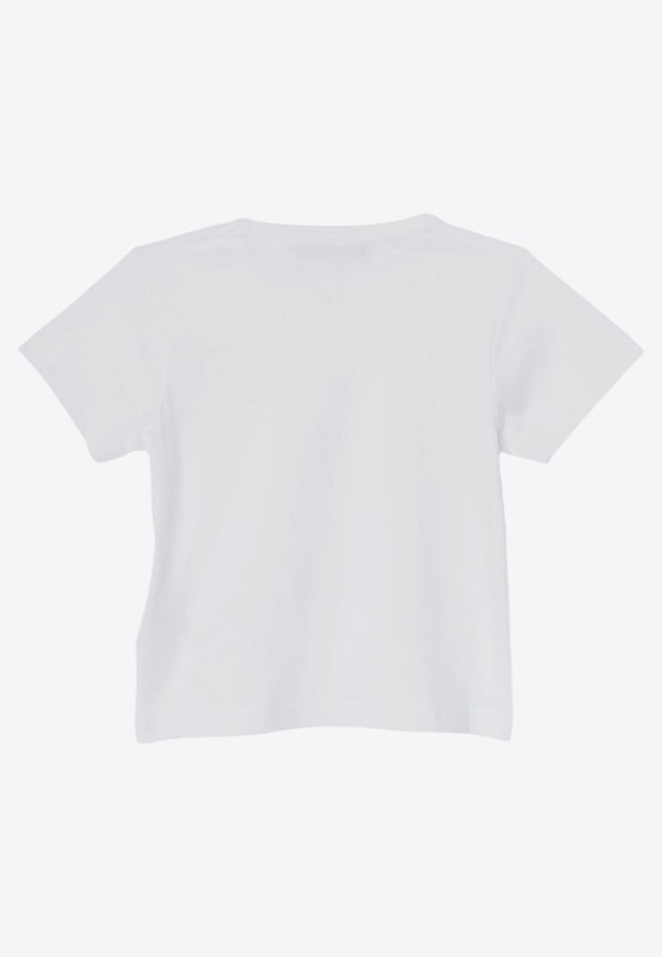 Acne Studios Kids Girls Face Patch T-shirt White DL0037CO/P_ACNE-183