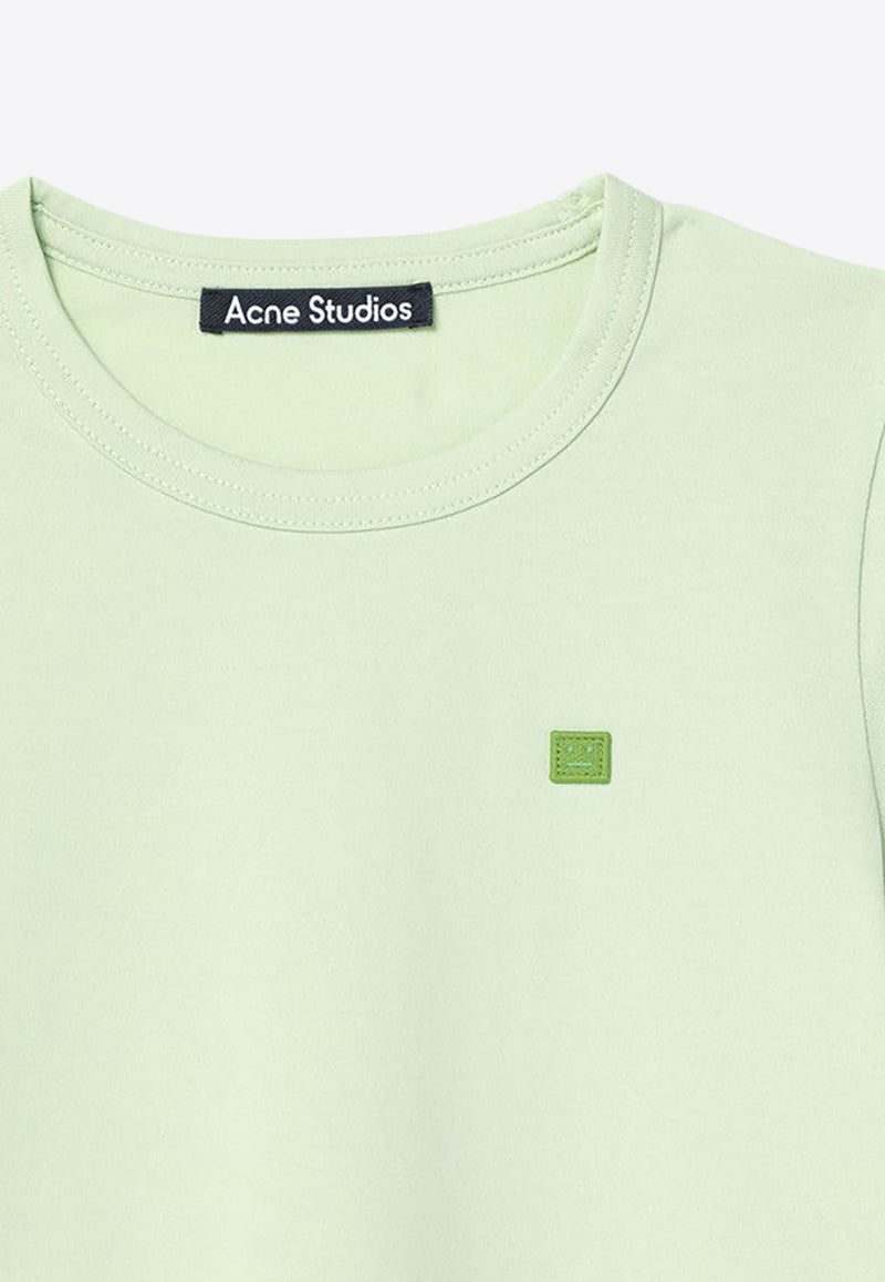 Acne Studios Kids Boys Face Patch T-shirt Green DL0037CO/P_ACNE-AB9