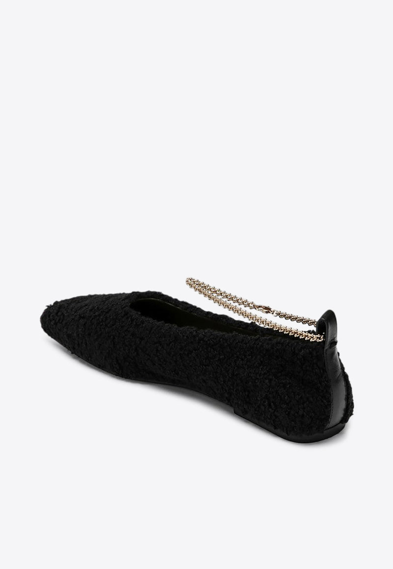 MARIA LUCA Teddy Augusta Shearling Ballet Flats Black DL41002A18130/P_MARIL-999