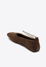 MARIA LUCA Teddy Augusta Shearling Ballet Flats Brown DL41002A20051/P_MARIL-502