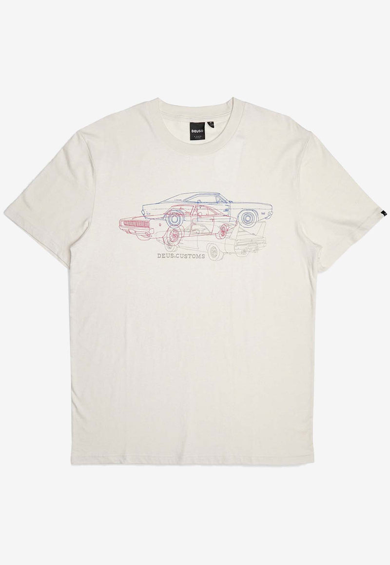 Deus Ex Machina Charger Graphic Print T-shirt DMP241256EWHITE