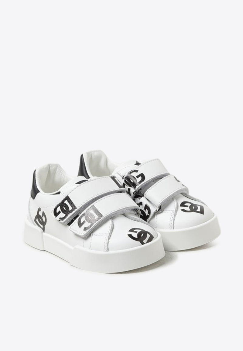 Dolce 
Gabbana Kids Baby Boys Logo Leather Sneakers DN0201 AL555 HAVAN White