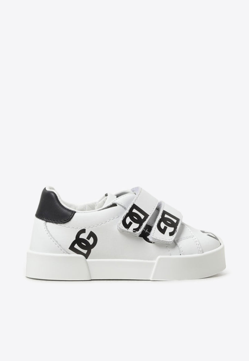 Dolce 
Gabbana Kids Baby Boys Logo Leather Sneakers DN0201 AL555 HAVAN White