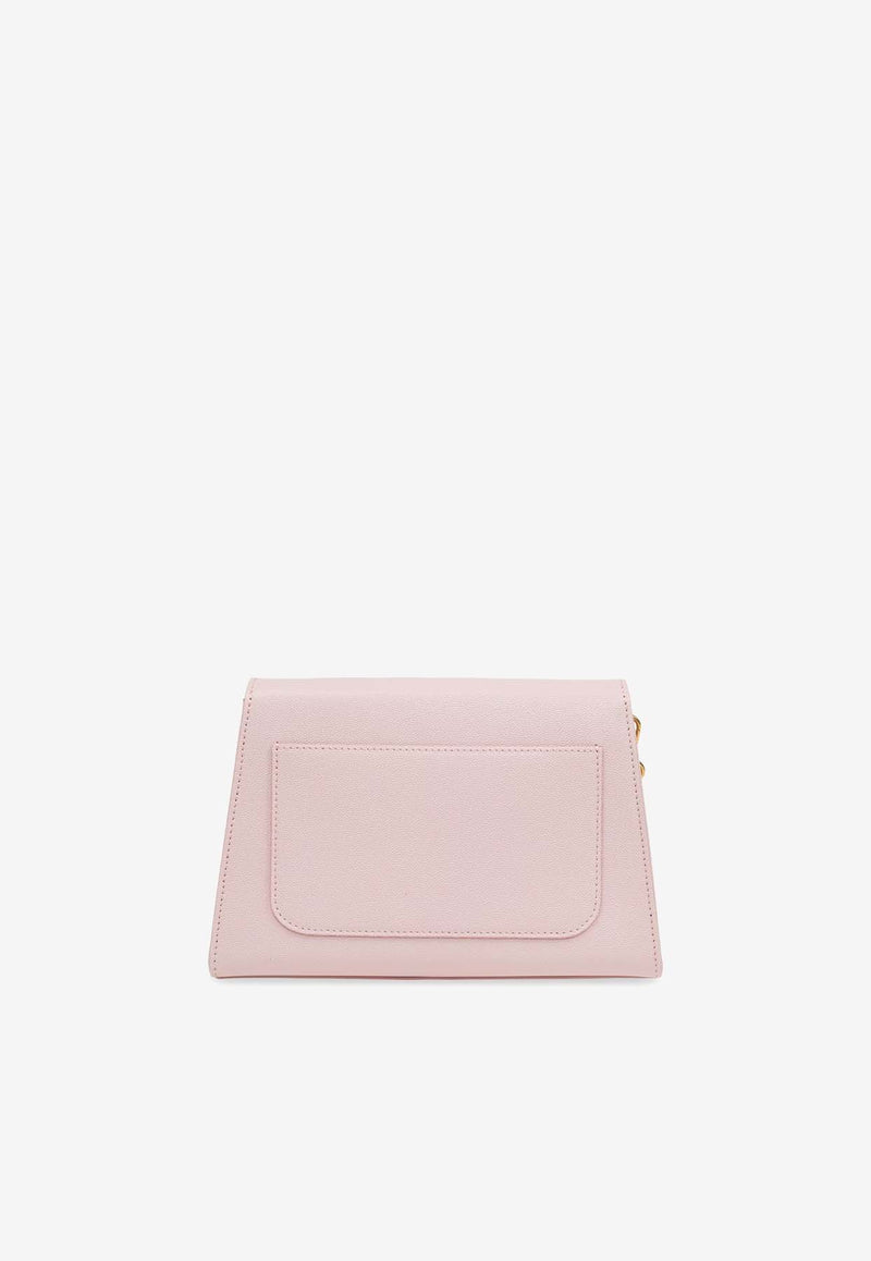 Balmain Emblème Flap Shoulder Bag in Calf Leather Pink DN1BK923LGSRLIGHT PINK