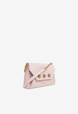 Balmain Emblème Flap Shoulder Bag in Calf Leather Pink DN1BK923LGSRLIGHT PINK