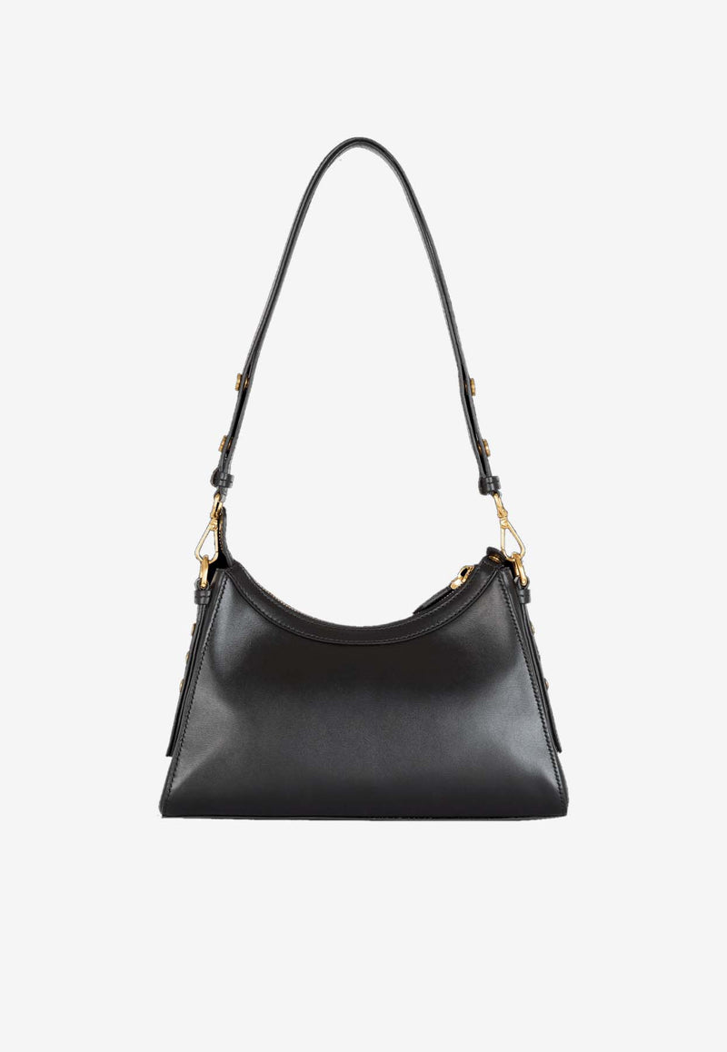 Balmain B-Buzz Hobo Bag in Calf Leather Black DN1BT904LSLXBLACK