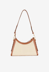 Balmain B-Buzz Leather and Canvas Hobo Bag Natural DN1BT905TCFENATURAL