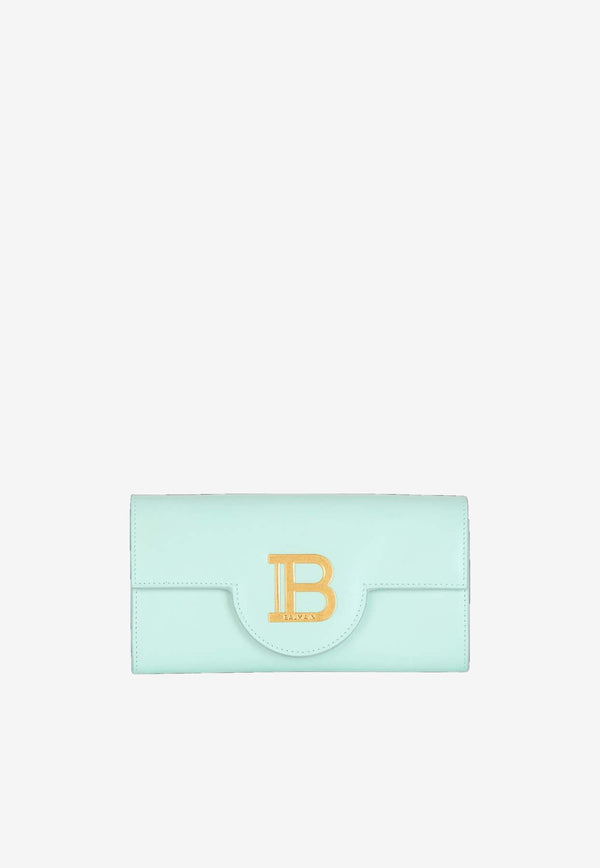 Balmain B-Buzz Calf Leather Chain Clutch Light Blue DN1ON197LSLXLIGHT BLUE