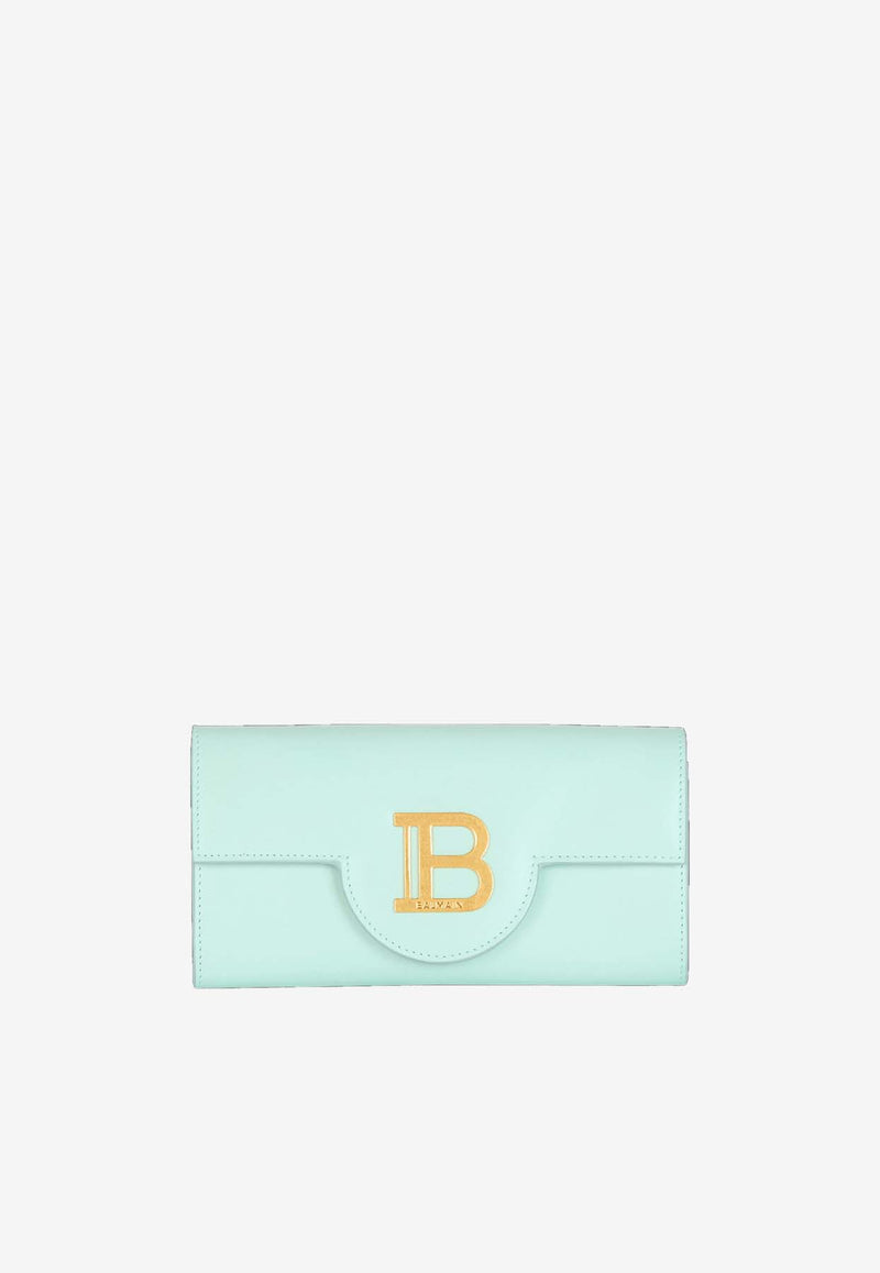 Balmain B-Buzz Calf Leather Chain Clutch Light Blue DN1ON197LSLXLIGHT BLUE