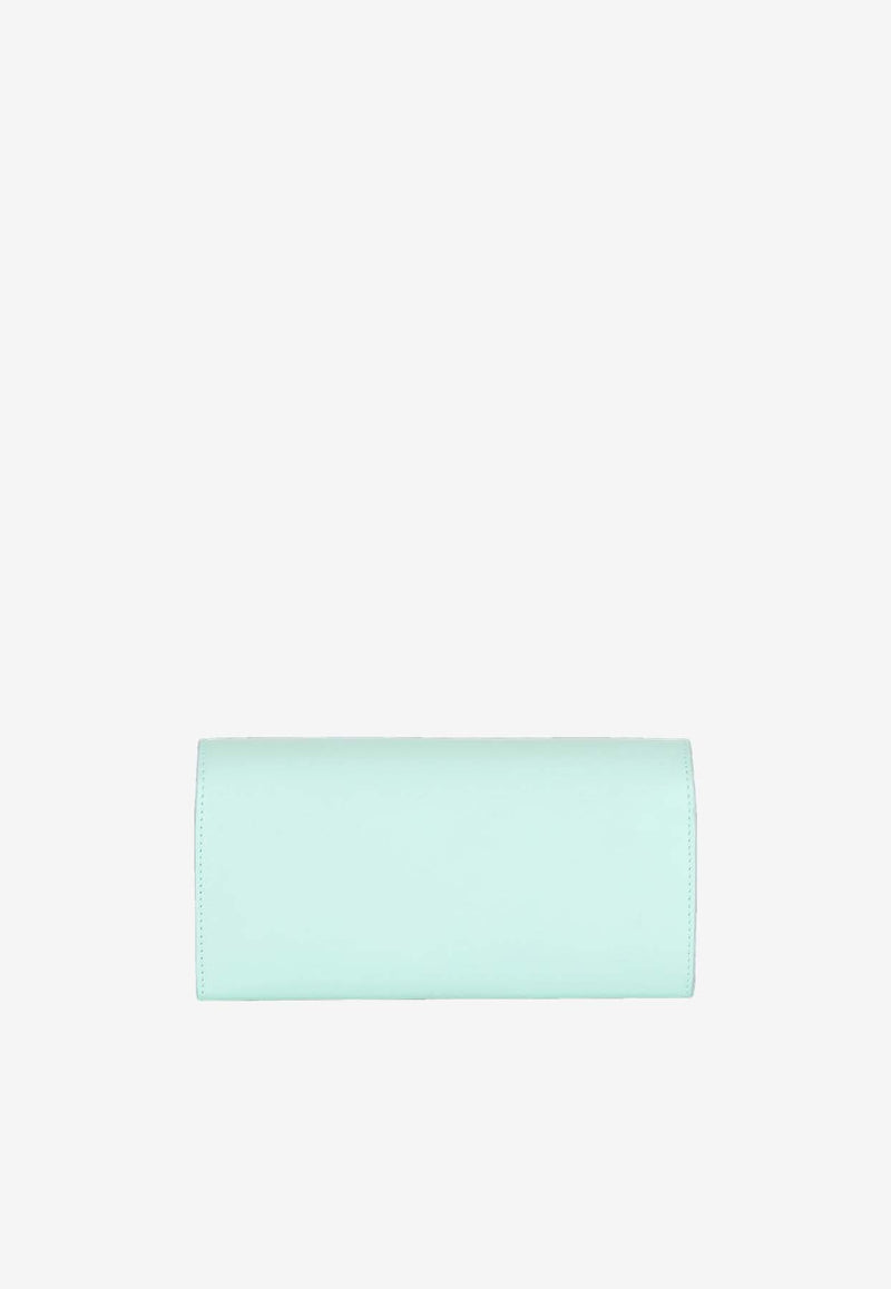 Balmain B-Buzz Calf Leather Chain Clutch Light Blue DN1ON197LSLXLIGHT BLUE