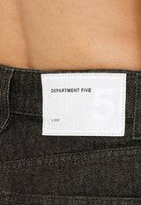 Department 5 Logo Patch High-Waist Jeans Black DP5652DF0038/N_DEPAR-999