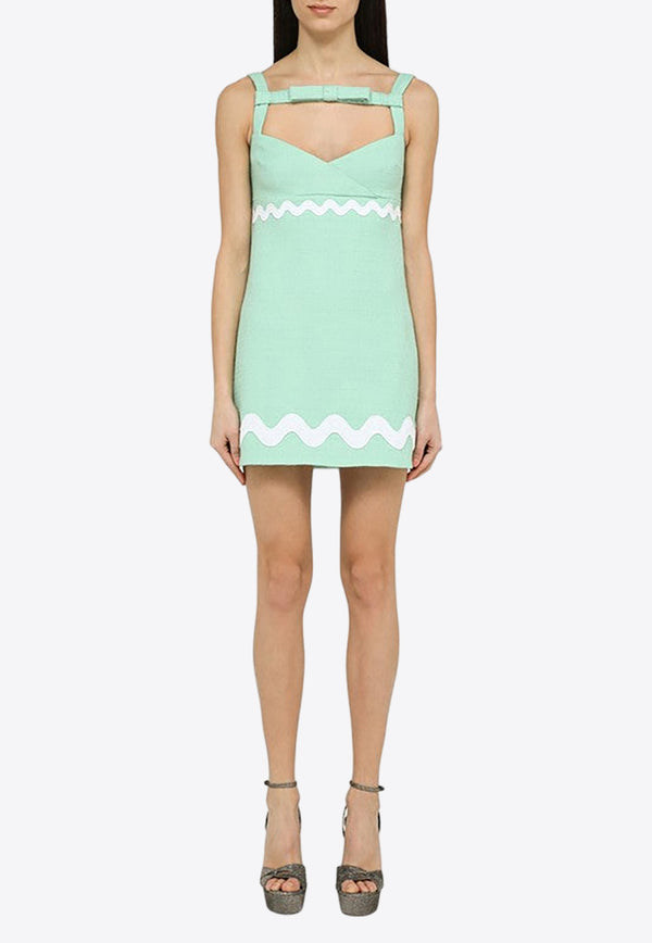 Patou Wave Summer Mini Dress with Bow Detail Green DR1370177WO/O_PATOU-705G