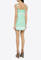 Patou Wave Summer Mini Dress with Bow Detail Green DR1370177WO/O_PATOU-705G