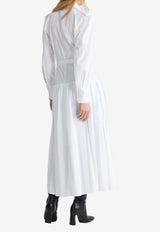 Patou Belted Maxi Shirt Dress White DR154-0017WHITE