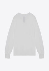 Rick Owens DRKSHDW Logo Print Long-Sleeved Jersey T-shirt  White DU02D2260RNEP1/P_DARKS-1109