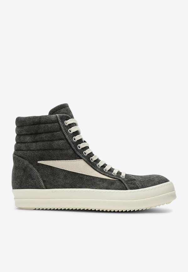 Rick Owens DRKSHDW Vintage Suede High-Top Sneakers Gray DU02D2810MOLVS/P_DARKS-3411