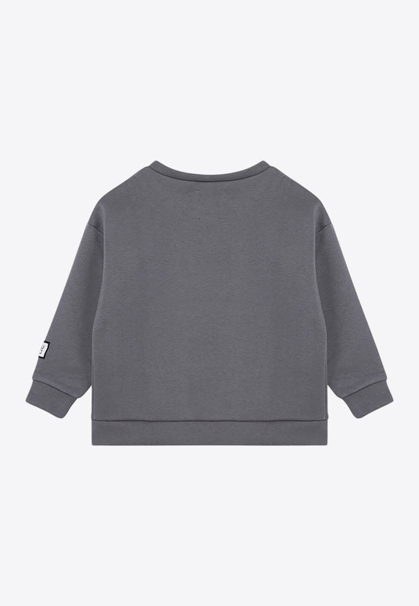 Douuod Kids Girls Logo Patch Sweatshirt Gray DV4P70-BZ2502/P_DOUD-929