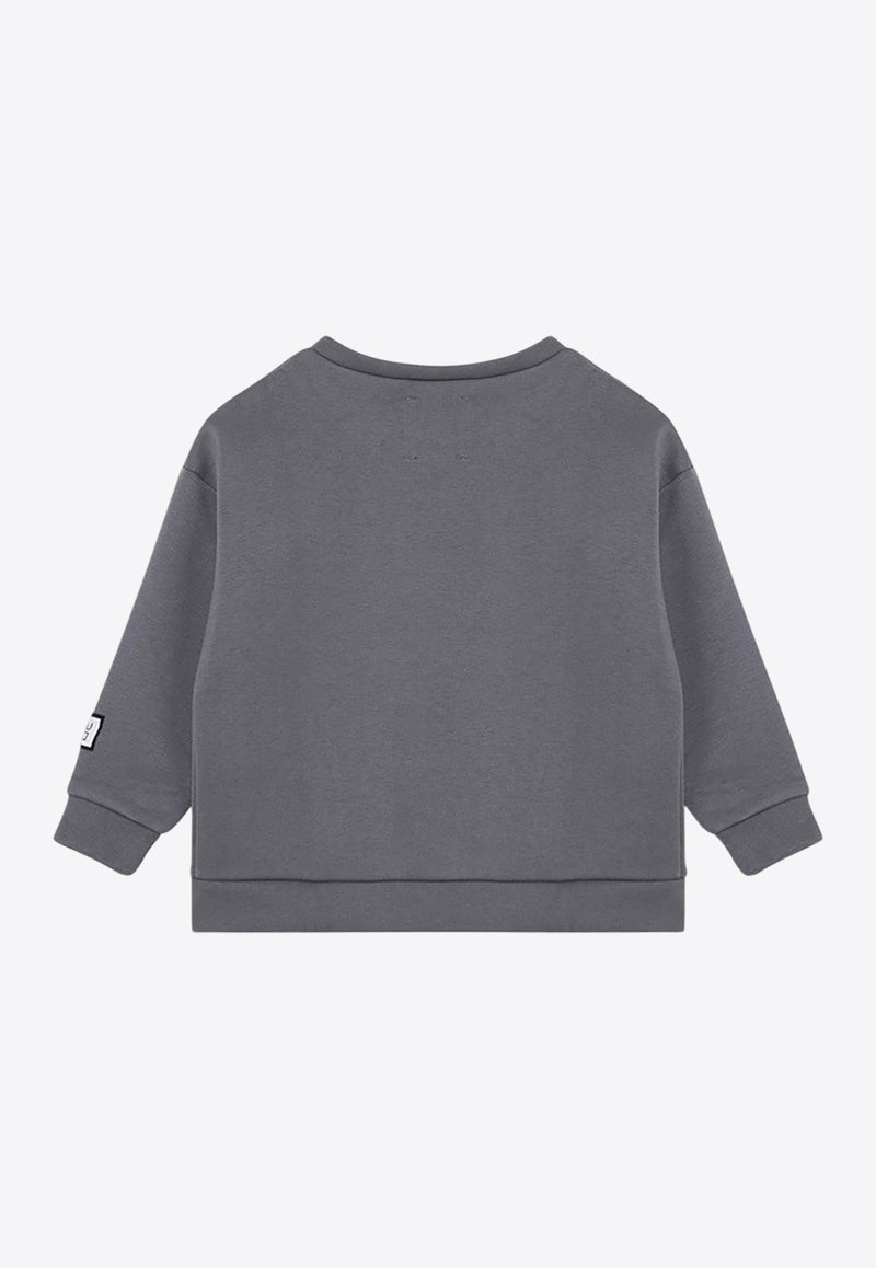 Douuod Kids Girls Logo Patch Sweatshirt Gray DV4P70-BZ2502/P_DOUD-929