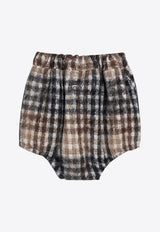 Douuod Kids Girls Checked Mini Shorts Brown DV6B09-BE0195/P_DOUD-119GR