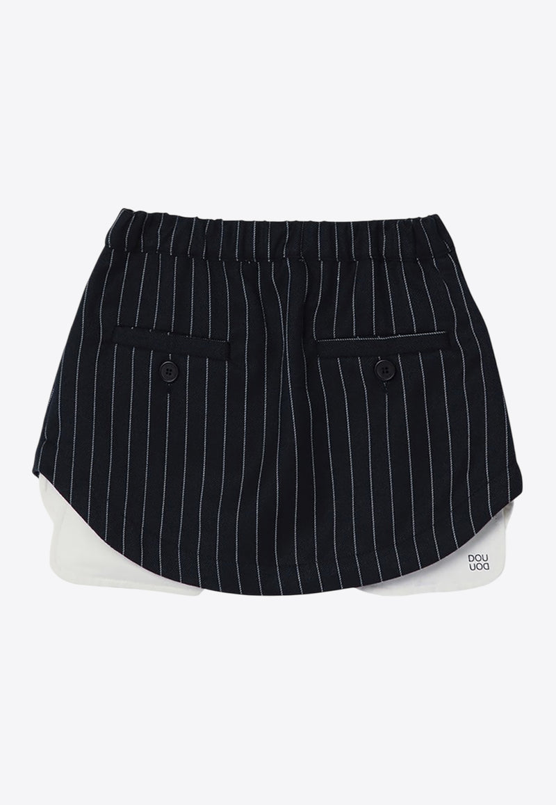 Douuod Kids Girls Striped Grace Skirt Blue DV7A01-BZ2519/P_DOUD-621AV