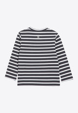 Douuod Kids Girls Long-Sleeved Stripe T-shirt Gray DV8P50-AZ2522/P_DOUD-929AV