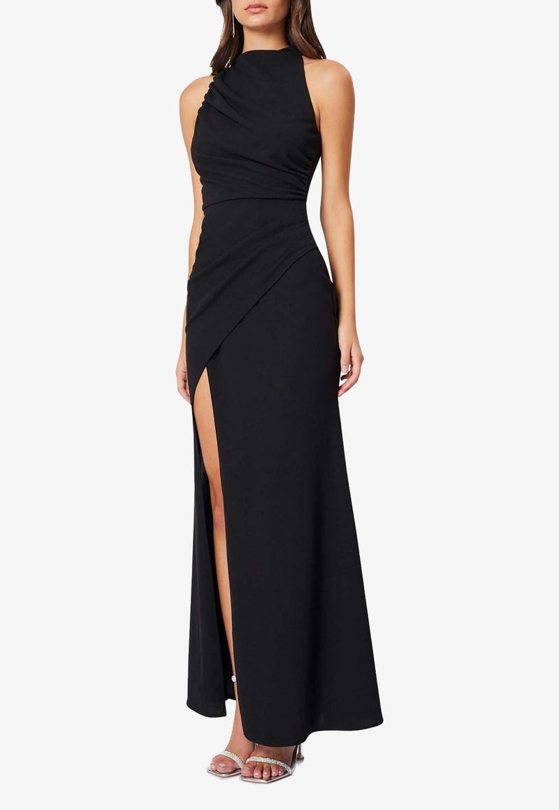 Elliatt Jade High-Neck Draped Maxi Dress Black EB1062439BLACK