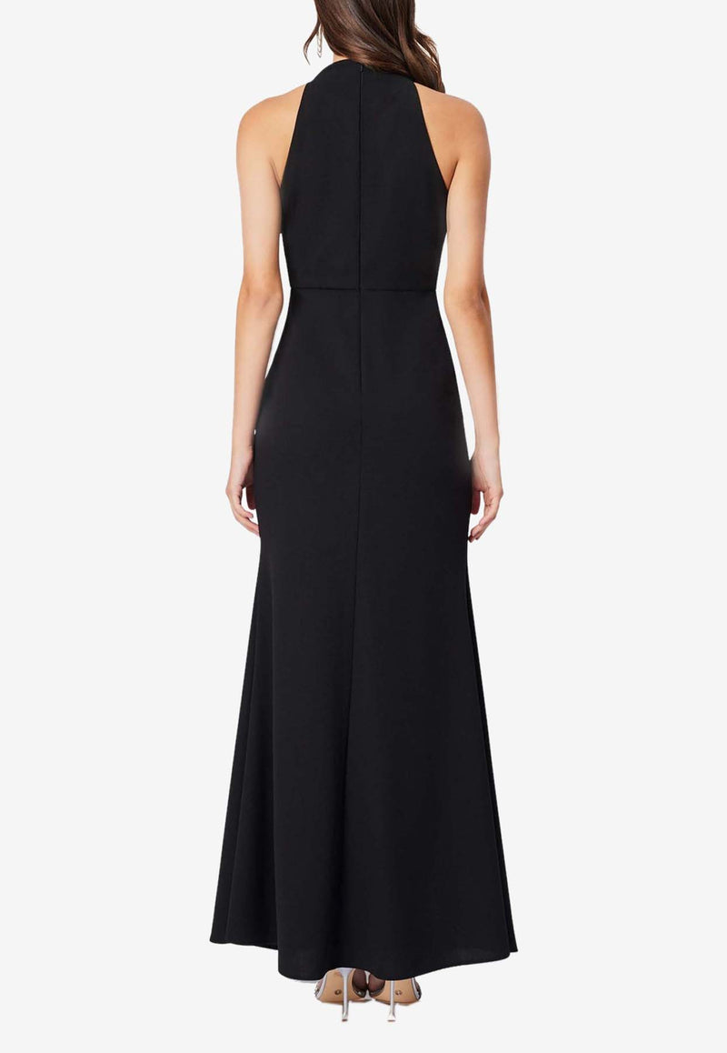 Elliatt Jade High-Neck Draped Maxi Dress Black EB1062439BLACK