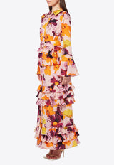 Elliatt Yelina Floral Maxi Shirt Dress EC2082365MULTICOLOUR