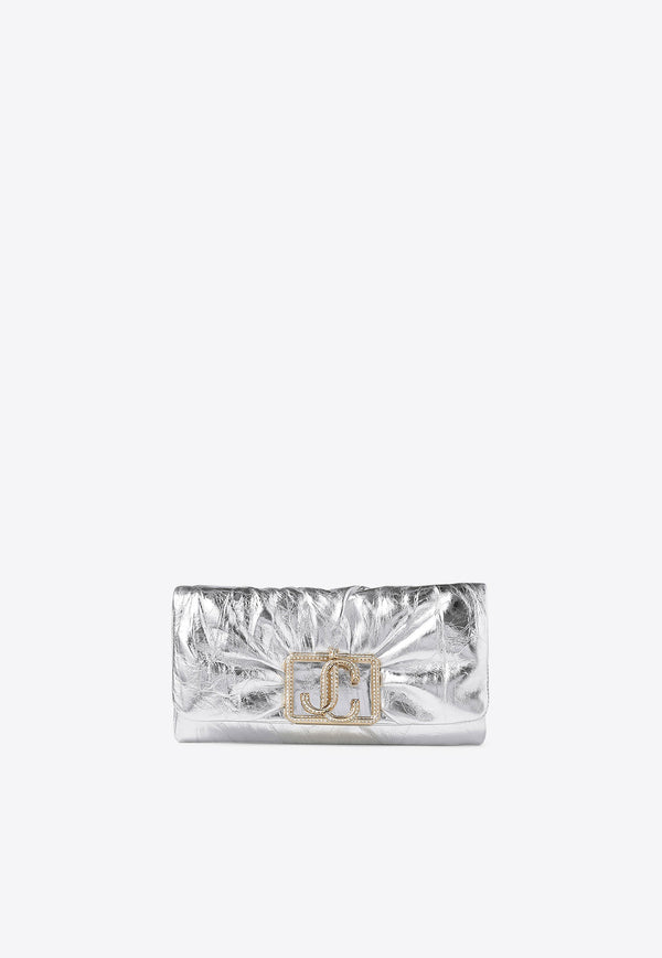 Jimmy Choo Mini Edie Vintage Leather Chain Clutch Silver EDIE WALLET/CHN DAO SILVER/LIGHT GOLD