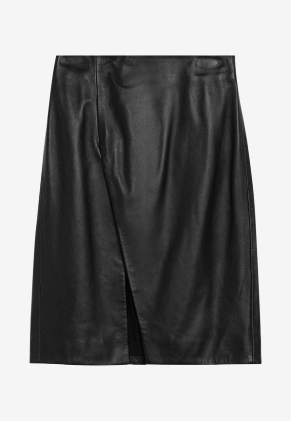 Loulou Studio Akare Leather Midi Skirt Black EKARELE/Q_LOULO-BLK