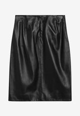 Loulou Studio Akare Leather Midi Skirt Black EKARELE/Q_LOULO-BLK