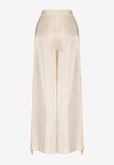 Mehtap Elaidi Epaulettes Cropped Pants Ivory