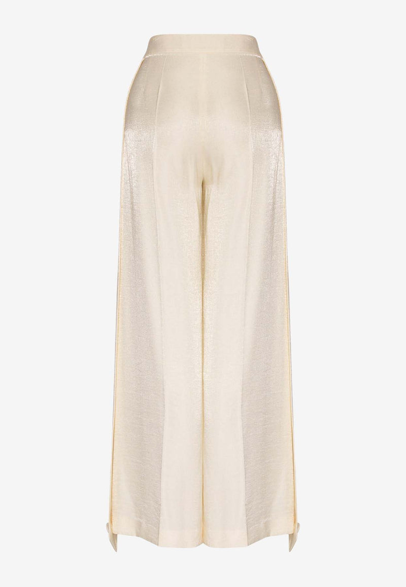 Mehtap Elaidi Epaulettes Cropped Pants Ivory