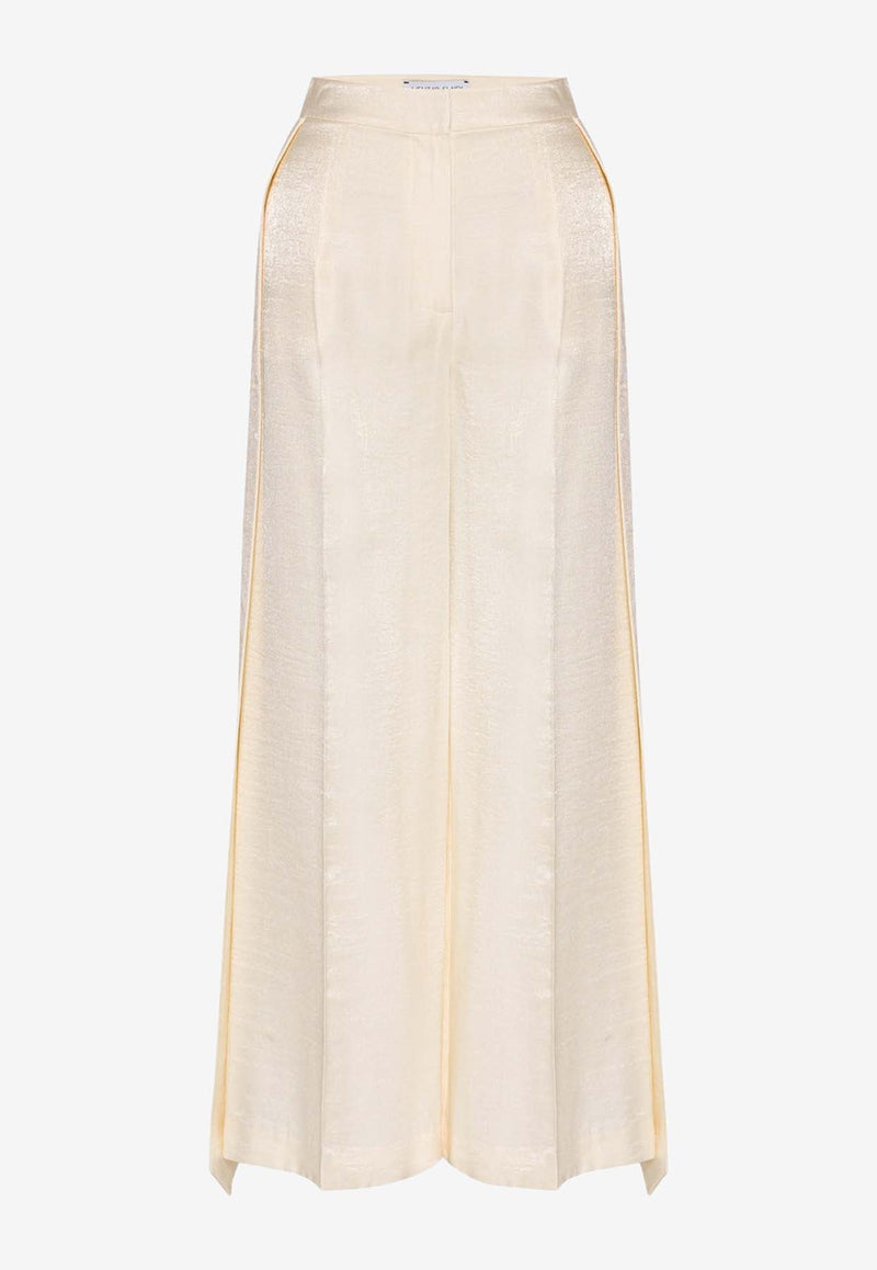 Mehtap Elaidi Epaulettes Cropped Pants Ivory