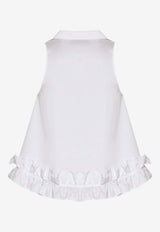 Mehtap Elaidi Sade Sleeveless Ruffles Blouse White