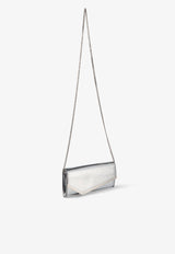 Jimmy Choo Emmie Clutch in Mirror Fabric EMMIE MIF SILVER