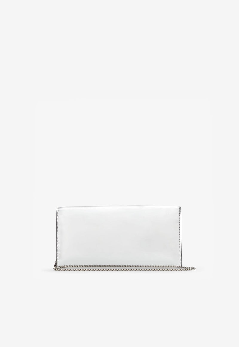 Jimmy Choo Emmie Clutch in Mirror Fabric EMMIE MIF SILVER