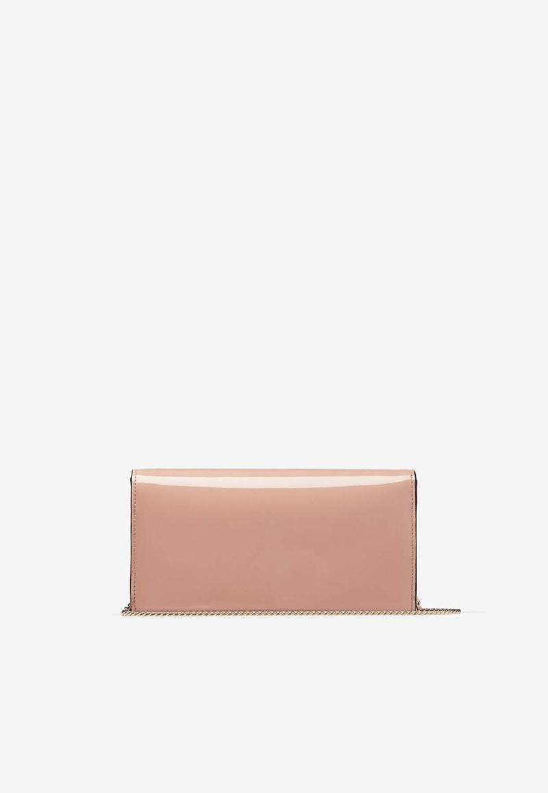 Jimmy Choo Emmie Clutch in Patent Leather EMMIE PAT BALLET PINK/LIGHT GOLD