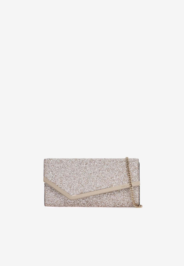 Jimmy Choo Emmie Glittery Clutch EMMIE PZF SAND/LIGHT GOLD Multicolor