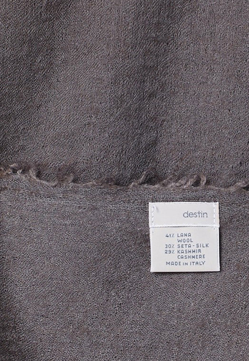 Destin Frayed Wool-Blend Scarf Gray EMQUUNWO/P_DESSR-FA