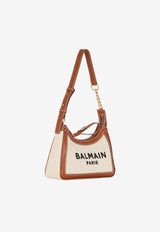 Balmain, HNKW, SS25, Women, Bags, Mini Bags, Shoulder Bags B-Army Canvas Shoulder Bag Beige EN1BT743TCFENATURAL