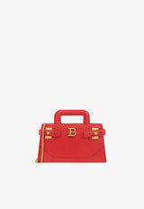 Balmain, HNKW, SS25, Women, Bags, Shoulder Bags, Top Handle Bags, Crossbody Bags, Mini Bags Small B-Buzz Leather Top Handle Bag Red EN1KJ931LAVERED