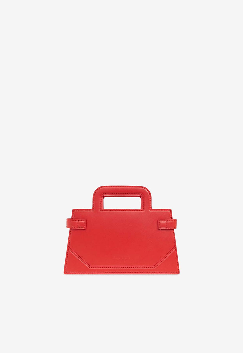 Balmain, HNKW, SS25, Women, Bags, Shoulder Bags, Top Handle Bags, Crossbody Bags, Mini Bags Small B-Buzz Leather Top Handle Bag Red EN1KJ931LAVERED