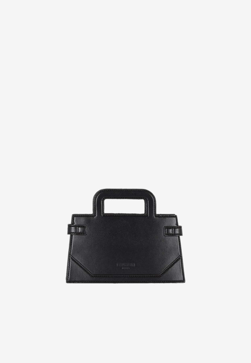 Balmain, HNKW, SS25, Women, Bags, Shoulder Bags, Top Handle Bags, Crossbody Bags, Mini Bags Small B-Buzz Leather Top Handle Bag Black EN1KJ931LSLXBLACK